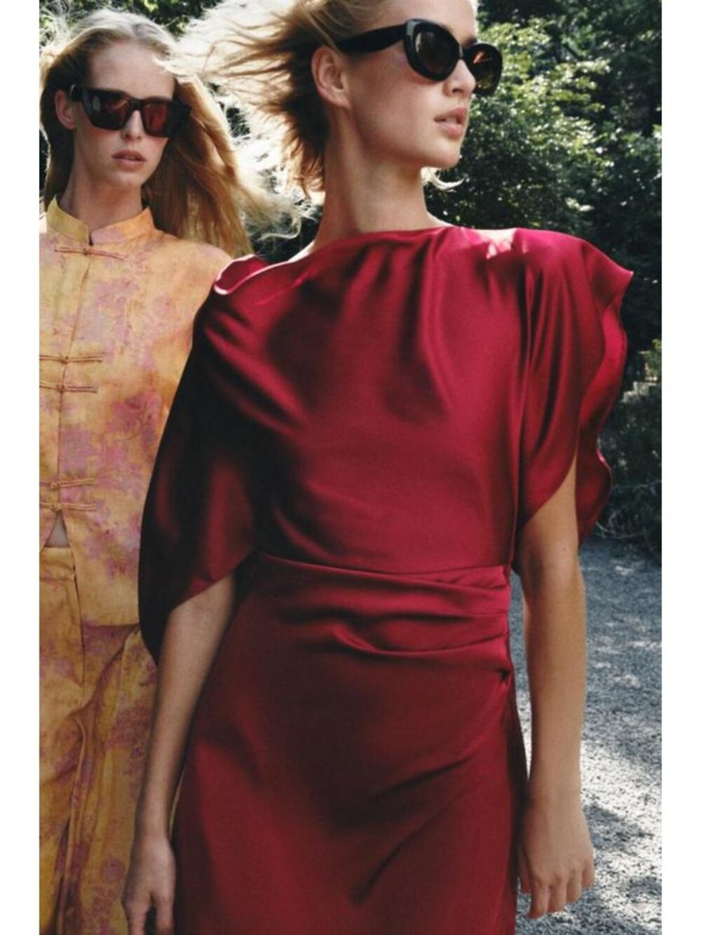 ZARA SATIN EFFECT CAPE MIDI DRESS 7001/625/691